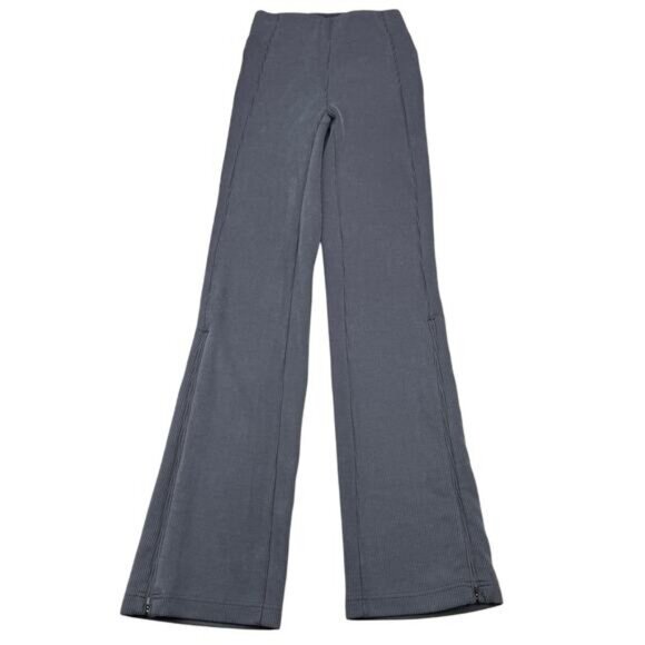 Lululemon Brushed Softstreme Ribbed Zip Flared Pant 32.5" In Black Size 0 - Picture 4 of 7